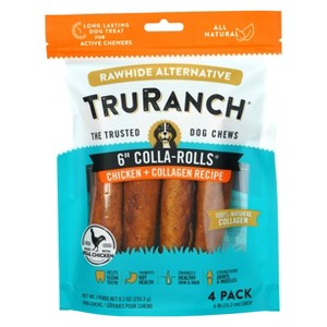 TruRanch 6" Collagen Rolls Chicken Flavor Dog Treats - 8.3oz/4ct - 1 of 3