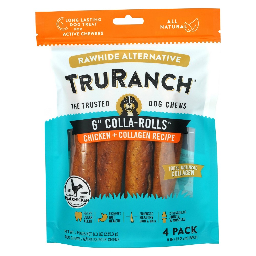 Photos - Dog Food TruRanch 6" Collagen Rolls Chicken Flavor Dog Treats - 8.3oz/4ct