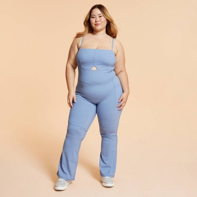 Blogilates Womens Peekaboo Flare Active Jumpsuit