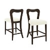Okak Set of 2 Counter Height Bar Stools for Dining Rooms,Upholstered Heart-Shaped Hollow Back Counter Bar Stools Without Arm - 2 of 4