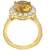 Pompeii3 4 1/2 cttw Oval Citrine Diamond Halo Vintage Ring Engagement 14k Yellow Gold - 2 of 4