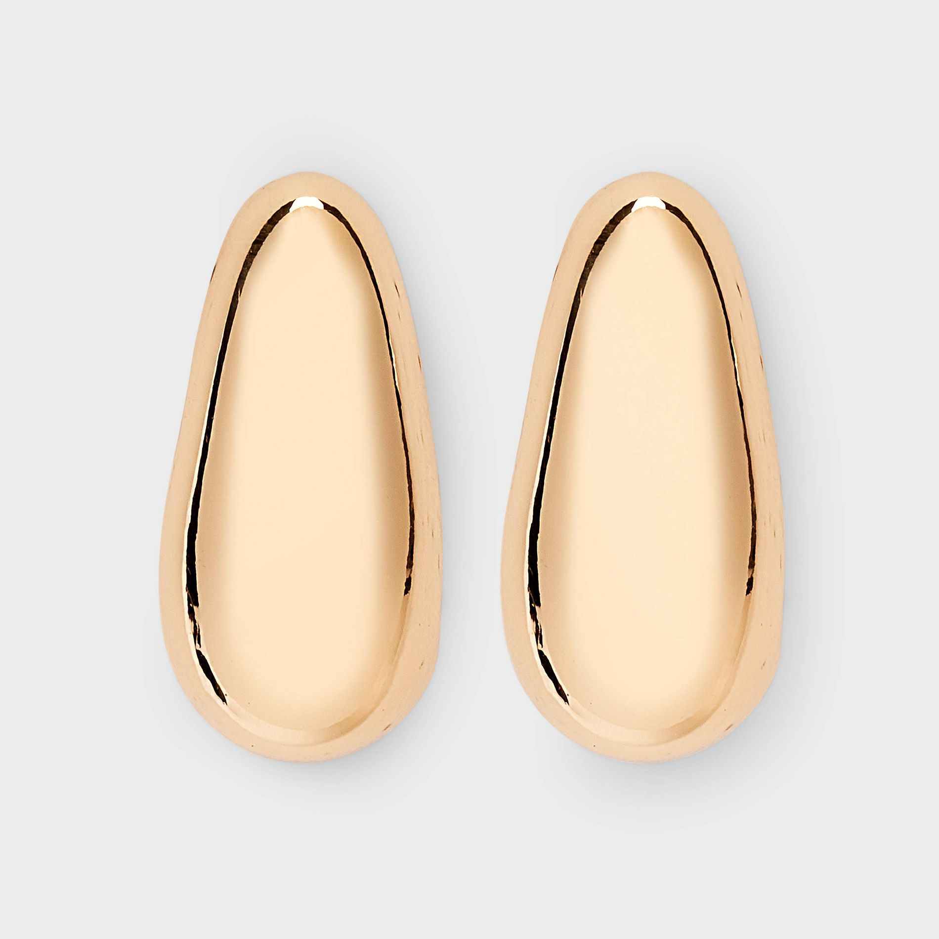 Gold Smooth J Shape Hoop Earrings - A New Day™ Gold: Nickel-Free Metal, Statement Design