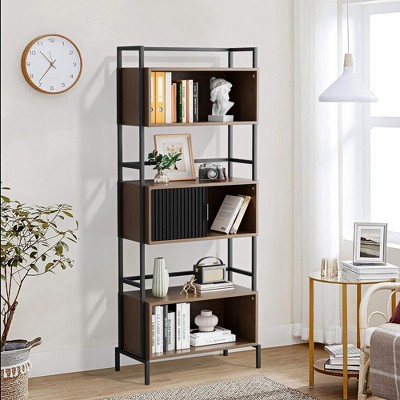Hyleory Triple Cabinet Bookcase, Vertical Storage Cabinet, Decorative Cabinet