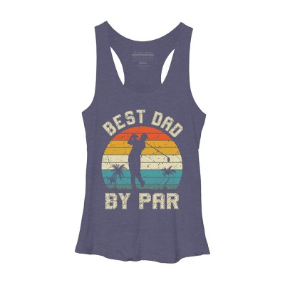 Women's Design By Humans Best Dad By Par Tropical Golf By Racerback Tank Top
