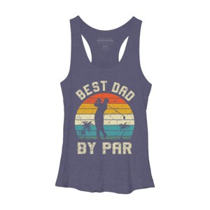 Women's Design By Humans Best Dad By Par Tropical Golf By Racerback Tank Top - 1 of 2
