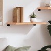 vidaXL Wall Shelf Light Brown 23.6 in.x11.8 in.x(0.8 in.-1.6 in.) Treated Solid Wood Oak - 3 of 4