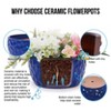 KTMBDW Plant Pots Set of 3, Ceramic Planter Pot with Drainage Hole, Indoor/Outdoor Cylinder Round Planter Pot - 3 of 4