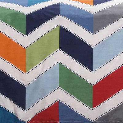 Dominik Multicolor Chevron Cotton Twin Duvet Set