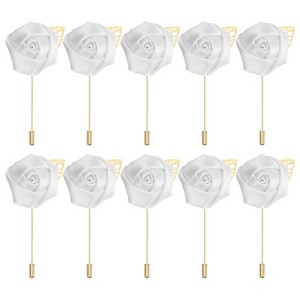 Unique Bargains Pocket Handmade Flower Lapel Pin Boutonnieres for Wedding party 24 Pcs - 1 of 4