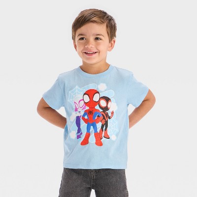 Marvel Toddler Boys' Spidey and Friends T-Shirt - Light Blue 12M