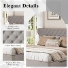 Queen/King Size Upholstered Platform Bed Frame with Curved Back Headboard, Button Tufted Design & Piping, Modern Classic - ModernLuxe - 3 of 4