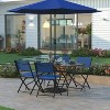 Emma and Oliver 31.5" x 55" Rectangular Tempered Glass Metal Table with Umbrella Hole - 2 of 4