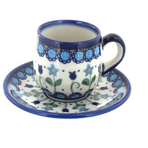 Colorful Ceramic Espresso Cup and Saucer
