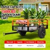 Heavy Duty Tow Behind ATV Trailer, 750 Lbs Steel Dump Cart Garden Carts with Removable Sides, Metal Utility Wagon for Riding Lawn Mower Tractor - 4 of 4