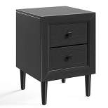 Costway Nightstand End Bedside Coffee Table Wooden Leg Storage Drawers Black\Grey