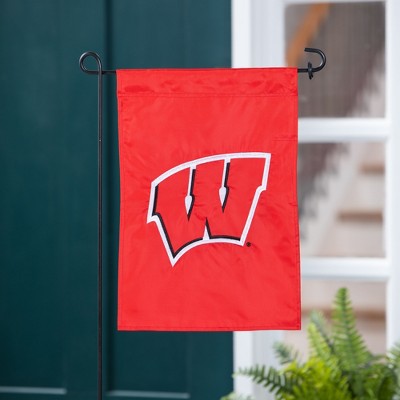 Evergreen Garden Flag Applique, University of Wisconsin-Madison Double Sided Indoor Outdoor Decor 18" x 12.5"