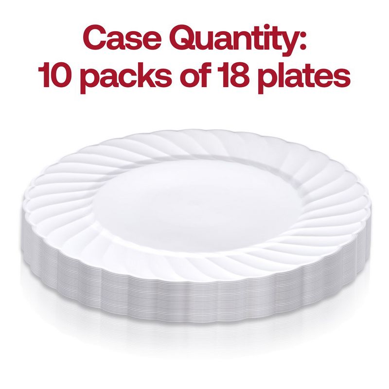 Smarty Had A Party 6" White Flair Plastic Pastry Plates (180 Plates), 3 of 7