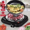 Brentwood Single-Coiled 1,100-Watt Countertop Electric Burner with Temperature Control and Power Indicator Light, Black - 2 of 4