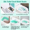 iMountek"Foldable Postpartum Sitz Toilet Seat Bidet for Hemorrhoid, Elderly & Postpartum Care - 1400ML"White&Green - 3 of 4
