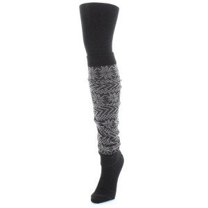 Memoi Snowflake Legwarmer/Flatknit Cotton Blend Sweater Tights - 1 of 2