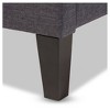 Baxton Studio Full Lancashire Modern and Contemporary Fabric Upholstered Bed Frame with Tapered Legs Dark Gray: No Box Spring Needed - 3 of 4