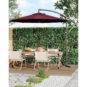 10ft Offset Patio Umbrella, Cantilever Umbrella with Easy Lift & Tilt Adjustment, 8 Ribs Sun umbrella UV Protection for Backyard, Pool, Garden - 1 of 4