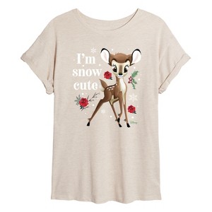 Women's - Disney - Christmas - I'm Snow Cute Oversized Graphic T-Shirt - 1 of 4