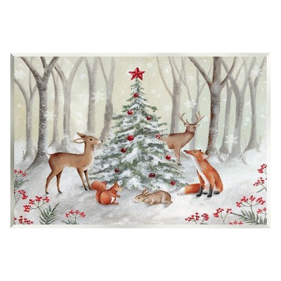 Stupell Industries Forest Animals & Christmas Tree Wall Plaque Art