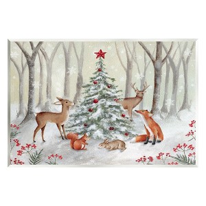 Stupell Industries Forest Animals & Christmas Tree Wall Plaque Art - 1 of 4