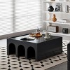 Multifunctional 4-Tier Black Book Shelf & Coffee Table, Creative Furniture Floor Bookshelf, Minimalist Organizer Storage Shelves - 2 of 4