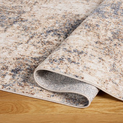 Rein Abstract Cloud Brown and Beige Synthetic 8' x 10' Area Rug