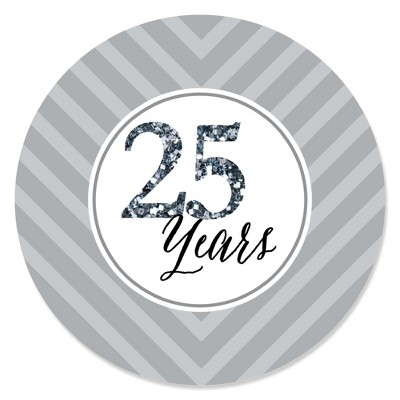 Big Dot of Happiness We Still Do - 25th Wedding Anniversary - Party Circle Sticker Labels - 24 Count