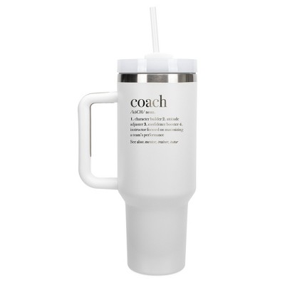 Elanze Designs Coach Character Builder Mentor Trainer 40 oz. Stainless Steel, Large Water Bottle Coffee Mug, Spill & Leak Resistant, Thermal Travel