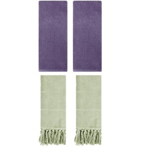 REGALWOVEN 4 Pcs Cotton Bathroom Hand Towel with Tassel - 1 of 4