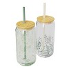 Zak Designs 2pc 20 fl oz Glass Hadley Tumblers with Lid and Straw - 3 of 4