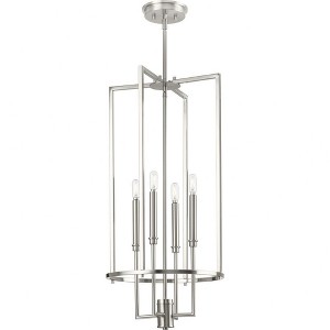 Progress Lighting Elara Collection 4-Light Foyer Brushed Nickel Steel Pendant, Open Frame, Candelabra Bases - 1 of 1