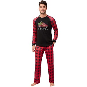 Christmas Pajamas for Family Pjs Matching Sets PlaidShirts Pants Sleepwear Nightwear Women Men Kids - 1 of 4