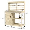 Wooden Potting Bench with Storage, Sink, Water Tap for Backyard, Patio, Balcony - 3 of 4