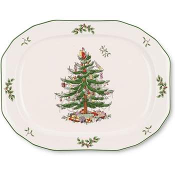 Spode Christmas Tree 14 Inch Sculpted Oval Platter