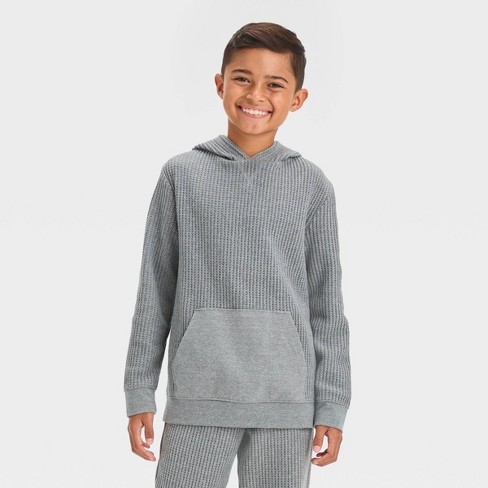 Boys' Thermal Pullover Sweatshirt - Cat & Jack™ Charcoal Gray M : Target