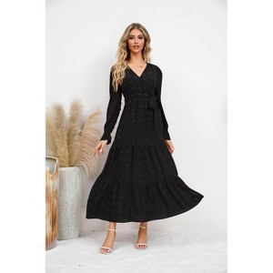 black tiered dress casual Amanda Tiered Dress in Black