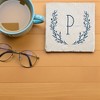 Personalization Mall Farmhouse Floral Personalized Letter Tumbled Stone Coaster Set - 3 of 4