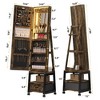 360° Swivel Jewelry Cabinet with LED Lights,Inside Makeup Mirror - 2 of 4