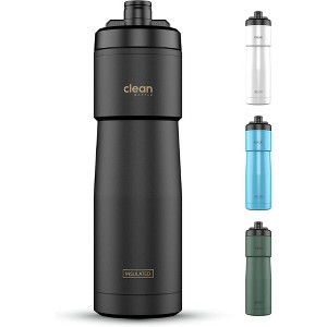 Clean Bottle Sport 23 Insulated Bike Water Bottle with Easy Clean Cap and Easy Squeeze Design, Black - 1 of 4