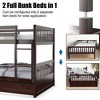 Tangkula Full over Full Bunk Bed Platform Wood Bed w/ Trundle & Ladder Rail - 4 of 4