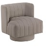 PAGED Swivel Accent Chair Stylish Living Room Chairs Channel Tufted Barrel Chair with Metal Swivel Base for Office - 4 of 4