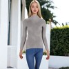 Anna-Kaci Women's Knit Mock Turtle Neck Wool Stretch Long Sleeve Pullover Sweater- Small ,Blue - 3 of 4