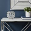 HomeRoots 4" Clear And Silver Faux Crystal And Metal Round Table Vase - 2 of 4