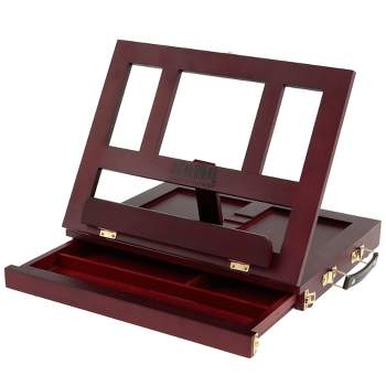 Soho Urban Artist Sketch Box and Table Easel - Portable Multi Media Adjustable Angle with Storage Compartments - Oiled Beech Wood