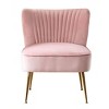 WestinTrends Phoebe Upholstered Tufted Velvet Accent Chair With Metal Leg - 3 of 4